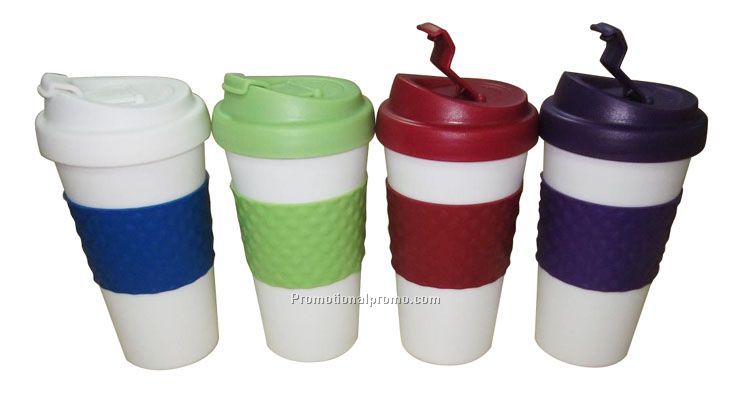 16oz Plastic Coffee Mug with Sleeve