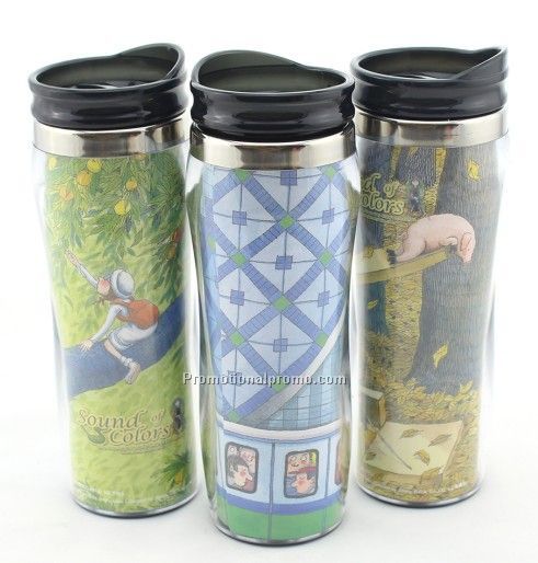 Double wall plastic stainless steel mug