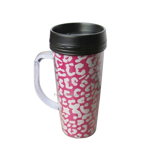 Plastic double wall thermo mug