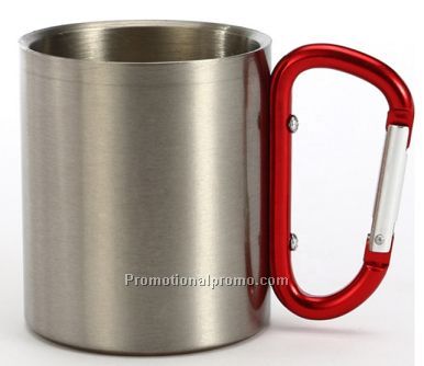 Double-layer Stainless Steel Carabiner Coffee Mug Outdoor Travel Water Cup