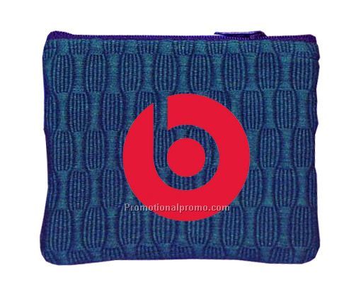 Nice fabric coin purse with embroideried logo