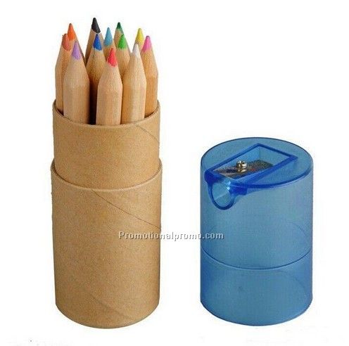 12 Pieces Wood Colorful Crayon