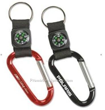Carabiner with compass keychain