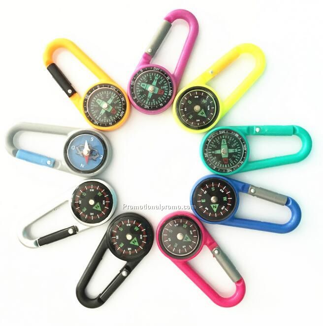 Metal Carabiner Compass with turntable