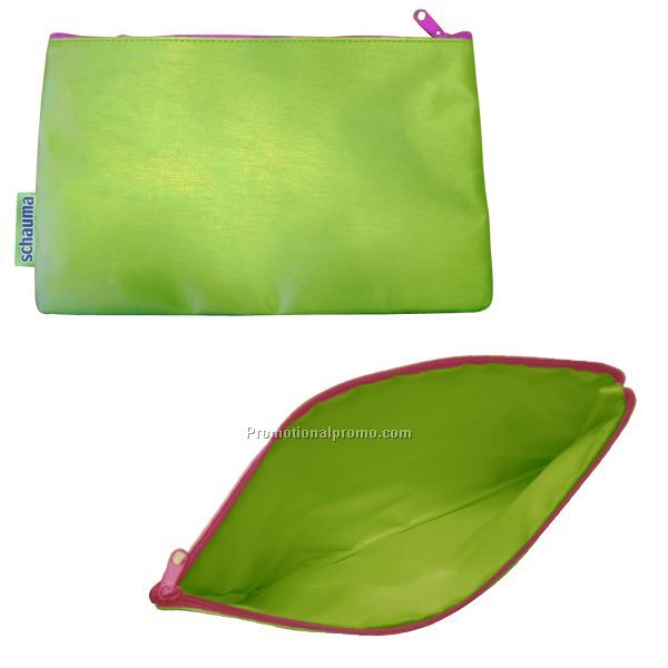 Rubberized fabric cosmetics bag
