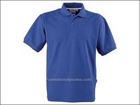 Cotton polo. 1x1 rib gebreide kraag e...