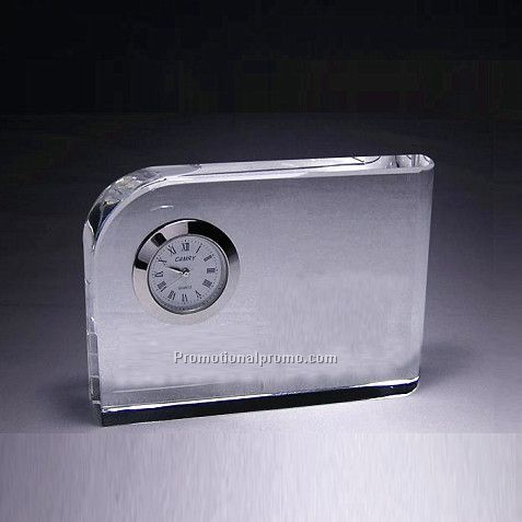 promotional crystal clock with pen holder