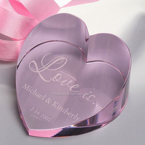 Crystal heart for wedding gift
