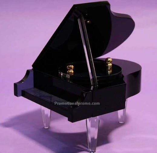 Black crystal piano music box