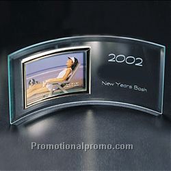 Glass Curve Award with Photo C-446