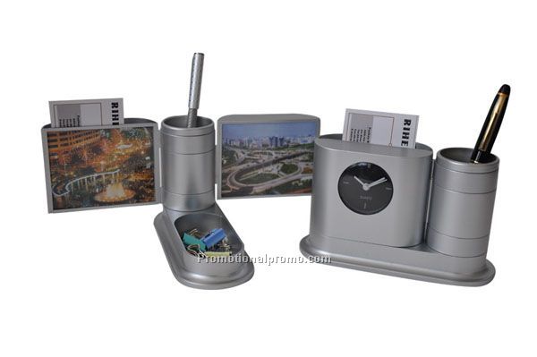 Pen Holder w Photo Frame, clock, card holder and clip holder