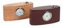 Wood table clock with pen holder