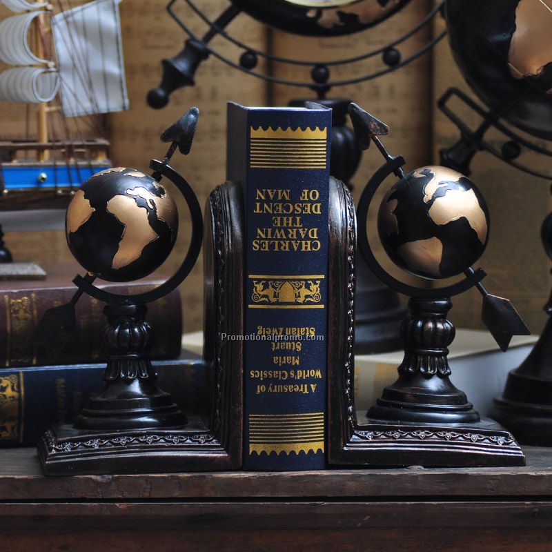 Resin Office World GlobeBbook Holder / Decorative Resin Book End