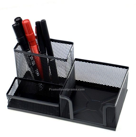 Hollow mesh metal pen container