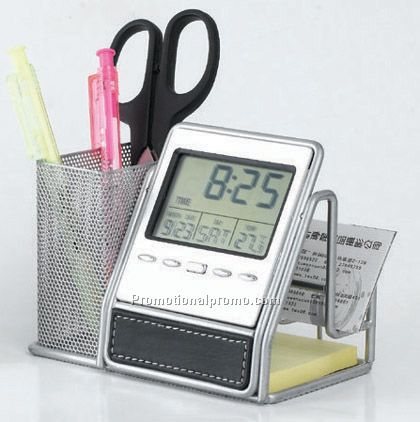 Multi-function pen holder with calendar, card holder