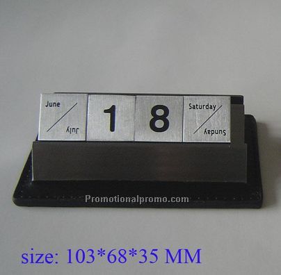 Creative Desktop Metal Perpetual calendar with Name Card Holder