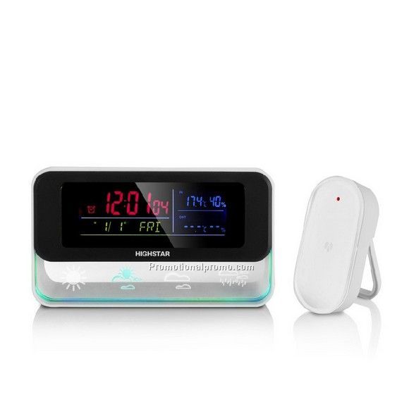 Crystal Digital Weather Station /Projection Clock, color LCD screen calendar