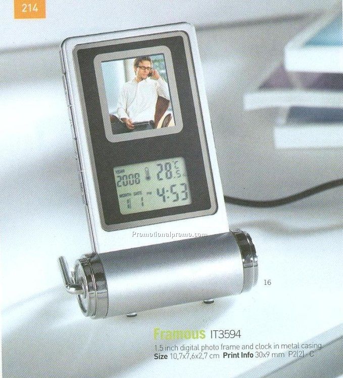 1.5inch digital photo frame and clock