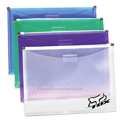 Zip envelope with gusset and front pocket, Document bag, File bag