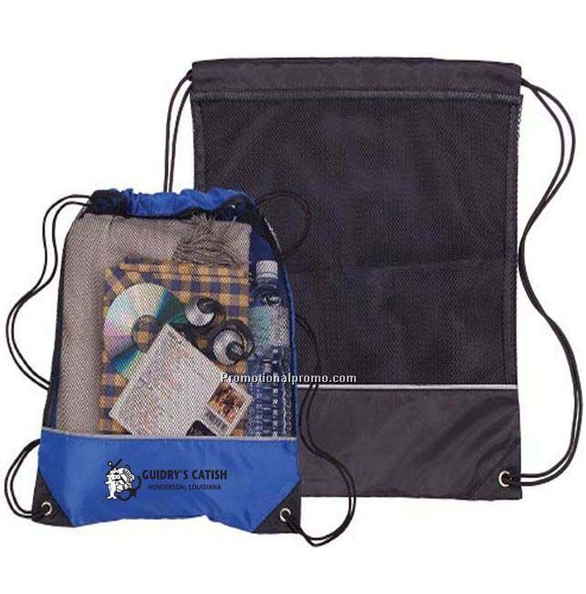 Mesh drawstring backpack