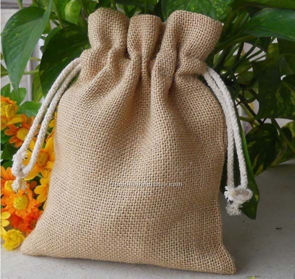 Burlap drawstring bag