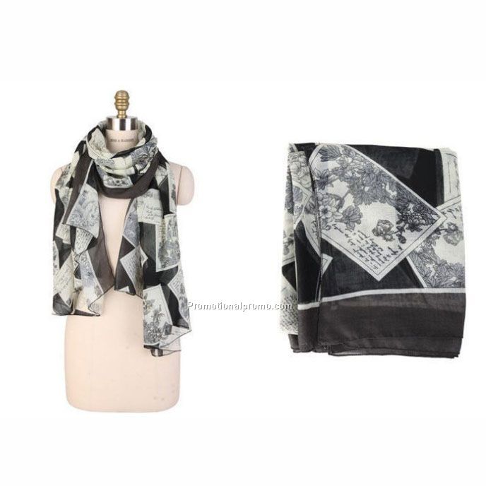 Multi polyester voile scarf dresses