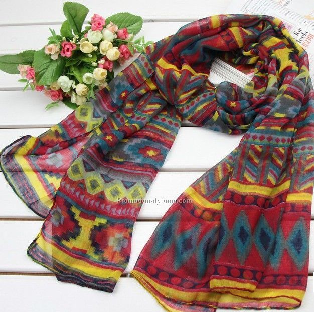 Multi polyester voile scarf dresses