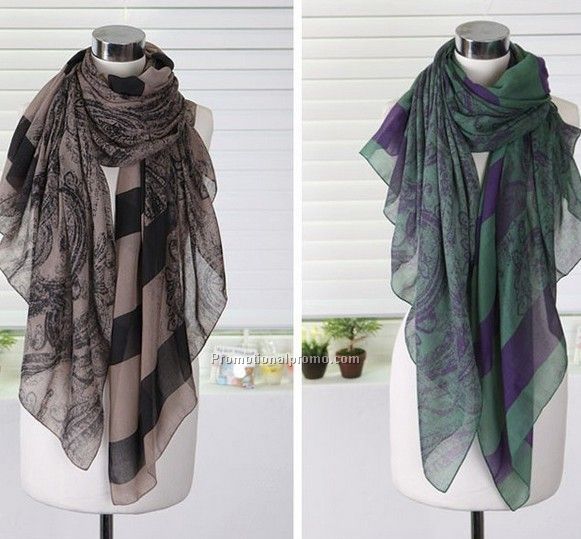 Multi polyester voile scarf dresses