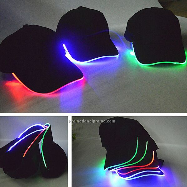 Printed or Embroidered LED flashing baseball light cap, LED trucker cap