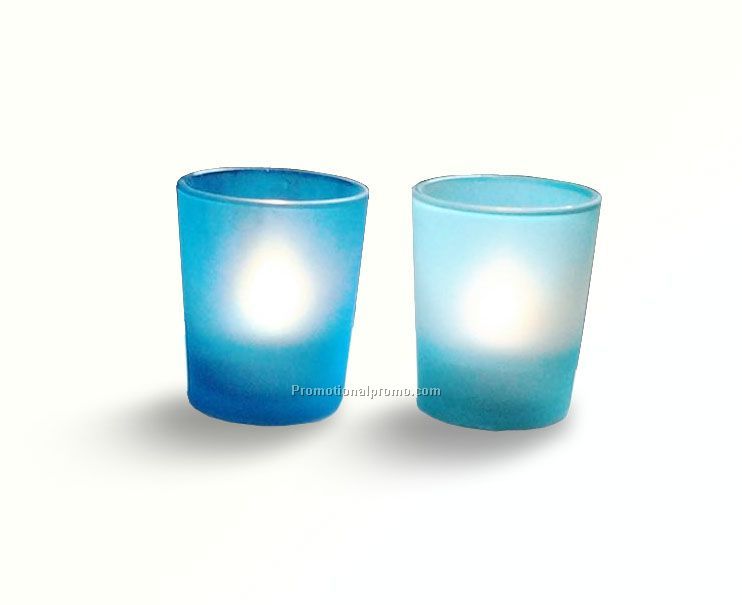 LED candle with frosted glass cup