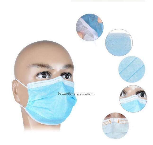 Blue Medical Procedure 3 ply Earloop Disposable Face Mask