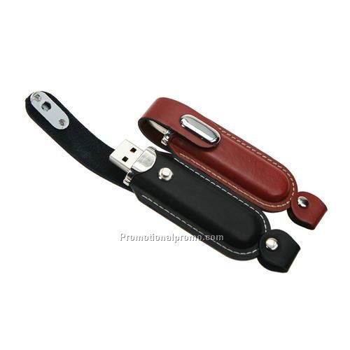 Flash Drive - Leather-wrap, 4GB