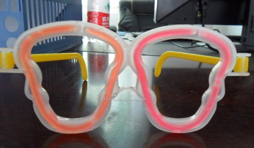 Connectors and frames for grimace shape flashing glasses glowing glasses