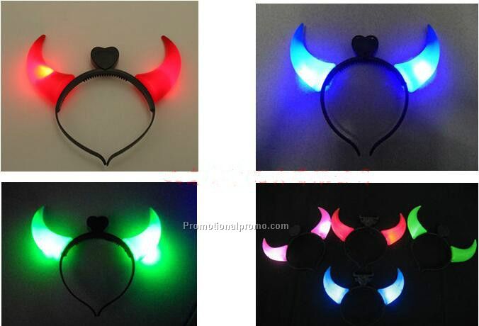 Light emitting horn headband