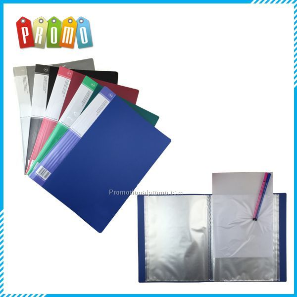 China Supply PP Office School Stationery Eco-friendly Plastic data book with 10/20/30/40/60/80/100 pocket