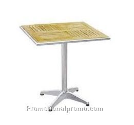 Aluminum table with wood desktop and aluminum leg