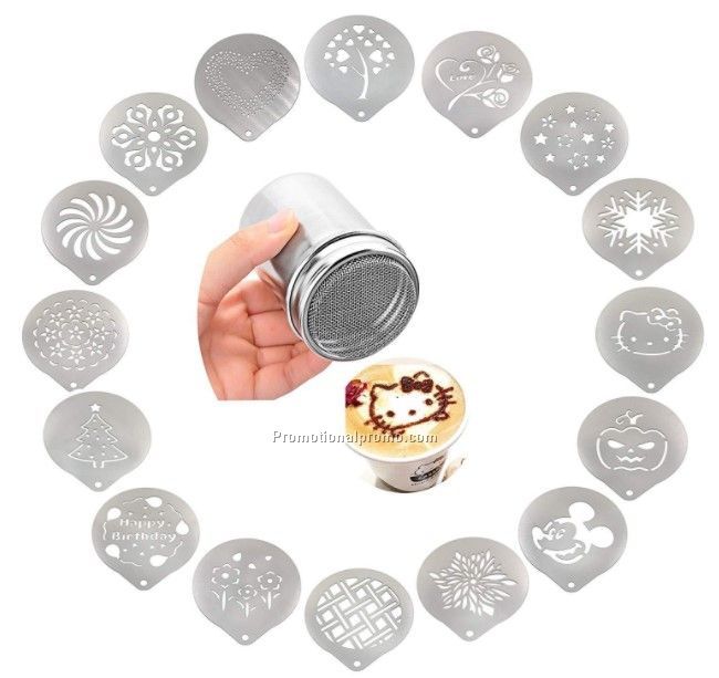 304 stainless steel powder plate coffee appliance coffee latte mold a variety of patterns are optional