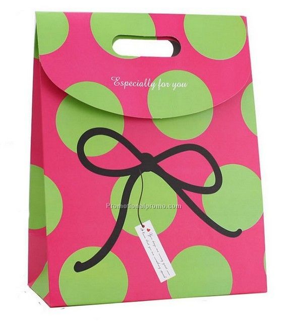 Green Polka Hook&Loop Gift Bag