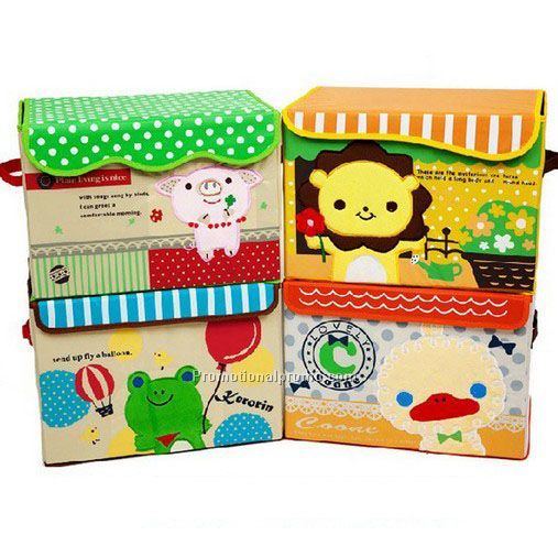 Foldable fabric cartoon storage box