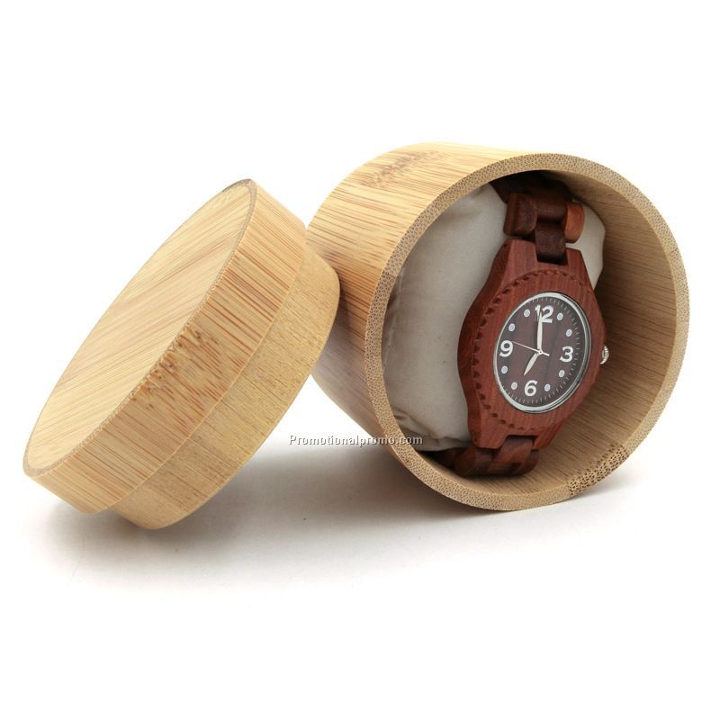 OEM Logo Bamboo Wood Round Watch Box