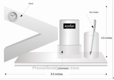 Crystal set with pen holder