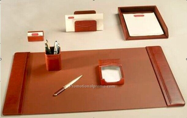 Desk set with 7parts,desk pad,A4 memo case,sall memo case,pen holder and letter holder,name card holder,letter opener