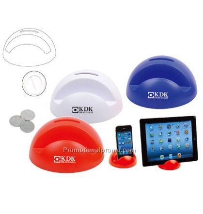 Multifunctional coin bank tablet mobile bracket