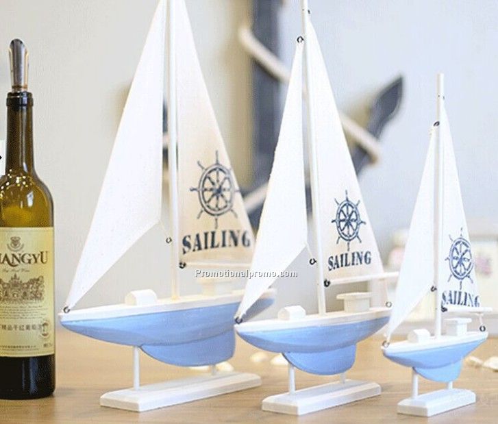 creative zakka wooden sailing boat for house