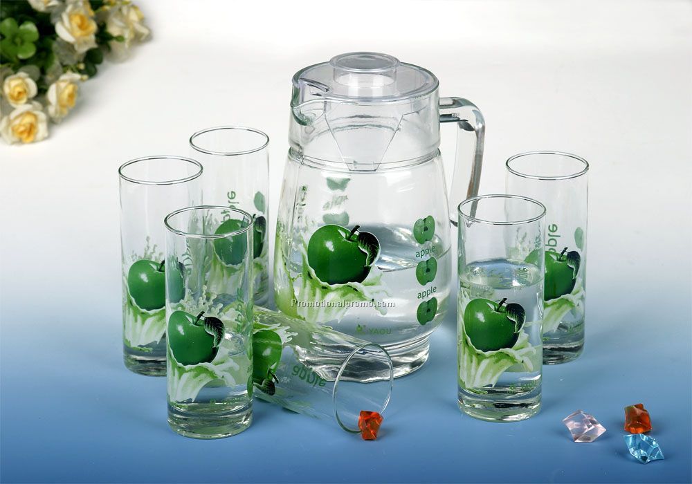 7 pcs Glass Pitcher And Tumbler Set