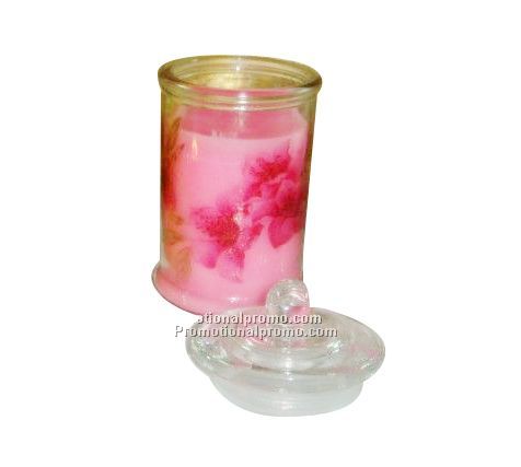 Soy wax candle in glass bottle
