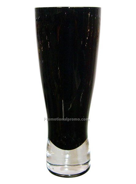 Black glass beverage cup