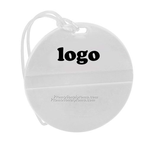 Round Golf Bag Tag w/Clear Loop Strap