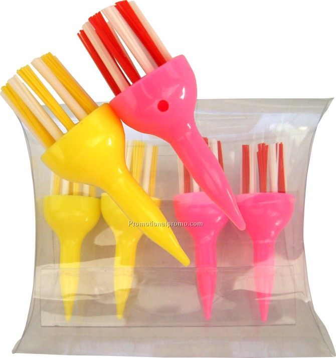 Golf Brush Tees With Blister Packs