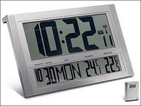 Grote wandradioklok met kalender,...